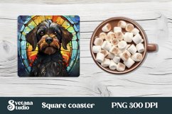 Dog stained glass square coaster sublimation Product Image 1