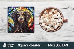 Dog stained glass coaster bundle sublimation design Product Image 3