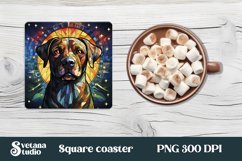 Dog stained glass coaster PNG Product Image 1