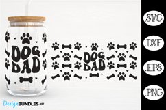 Dog Dad Wrap For 16 oz Can Glass SVG Product Image 1