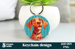 Funny dog keychain sublimation PNG design Product Image 1
