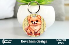 Funny dog mom pomeranian keychain sublimation PNG design Product Image 1