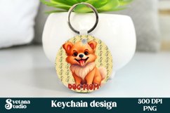 Funny dog mom pomeranian keychain sublimation design Product Image 1