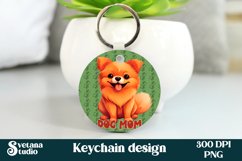 Funny dog pomeranian keychain sublimation design Product Image 1