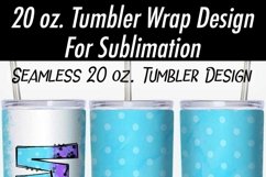 Dog Mom Turquoise Purple Seamless 20 oz Sublimation Tumbler Product Image 2