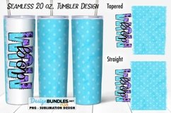 Dog Mum Turquoise Purple Seamless 20 oz Sublimation Tumbler Product Image 1