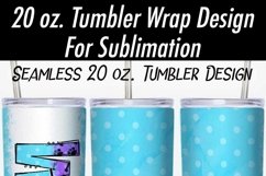 Dog Mum Turquoise Purple Seamless 20 oz Sublimation Tumbler Product Image 2