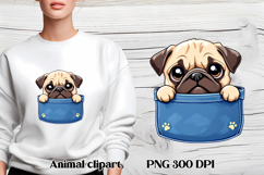 Cute dog in pocket clipart PNG | Dog puppy sublimation Product Image 1