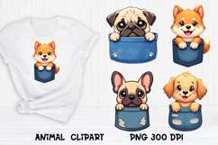 Cute dog in pocket clipart PNG | Dog puppy sublimation Product Image 1