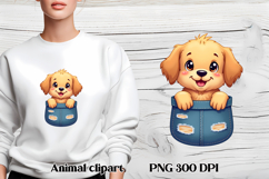 Cute dog in pocket clipart PNG | Dog puppy sublimation Product Image 1