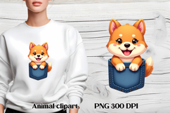 Cute dog in pocket clipart PNG | Dog puppy sublimation Product Image 1