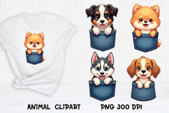 Cute dog in pocket clipart PNG | Dog puppy sublimation Product Image 1