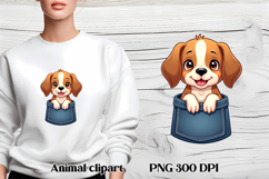 Cute dog in pocket clipart PNG | Dog puppy sublimation Product Image 1