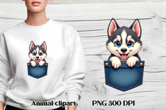 Cute dog in pocket clipart PNG | Dog puppy sublimation Product Image 1