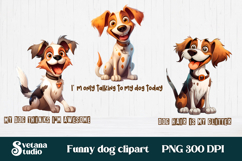 Funny dog clipart PNG | Cute animal sublimation design Product Image 1