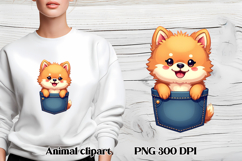 Cute dog in pocket clipart PNG | Dog puppy sublimation Product Image 1