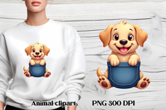 Cute dog in pocket clipart PNG | Dog puppy sublimation Product Image 1