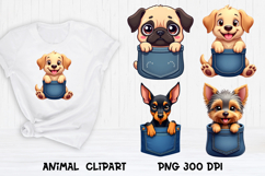 Cute dog in pocket clipart PNG | Dog puppy sublimation Product Image 1