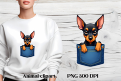 Cute dog in pocket clipart PNG | Dog puppy sublimation Product Image 1