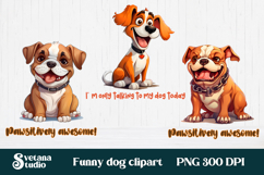 Funny dog clipart PNG | Cute animal sublimation design Product Image 1