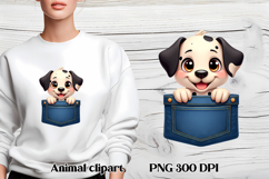 Cute dog in pocket clipart PNG | Dog puppy sublimation Product Image 1