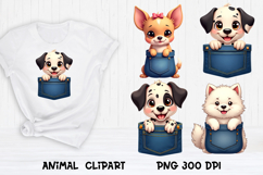 Cute dog in pocket clipart PNG | Dog puppy sublimation Product Image 1