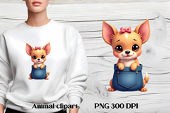Cute dog in pocket clipart PNG | Dog puppy sublimation Product Image 1
