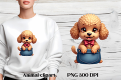 Cute dog in pocket clipart PNG | Dog puppy sublimation Product Image 1