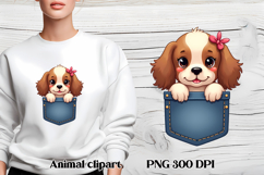 Cute dog in pocket clipart PNG | Dog puppy sublimation Product Image 1