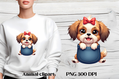Cute dog in pocket clipart PNG | Dog puppy sublimation Product Image 1