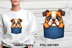 Cute dog in pocket clipart PNG | Dog puppy sublimation Product Image 1