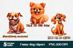 Funny dog clipart PNG | Cute animal sublimation design Product Image 1