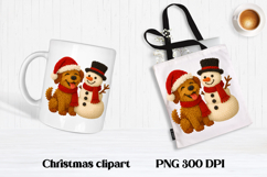 Christmas knitted dog clipart | Christmas animal sublimation Product Image 1