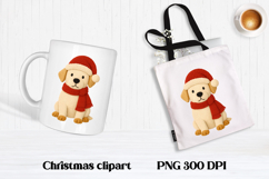 Christmas knitted dog clipart | Christmas animal sublimation Product Image 1