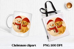 Christmas knitted dog clipart | Christmas animal sublimation Product Image 1