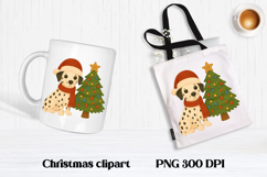 Christmas knitted dog clipart | Christmas animal sublimation Product Image 1