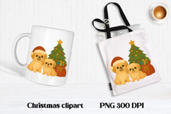 Christmas knitted dog clipart | Christmas animal sublimation Product Image 1