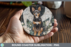 GorgeousDogs 01 Angel Round Coaster design.