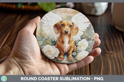 GorgeousDogs 01 Angel Round Coaster design.