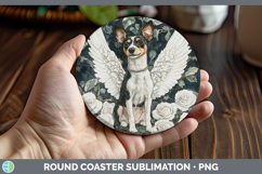 GorgeousDogs 01 Angel Round Coaster design.