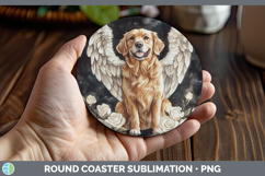 GorgeousDogs 01 Angel Round Coaster design.