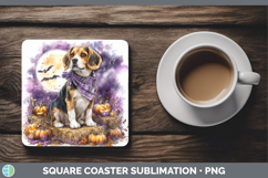 GorgeousDogs 01 Bandana Halloween Square Coaster design.