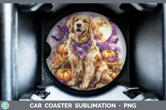 GorgeousDogs 01 Bandana Halloween Car Coaster design.
