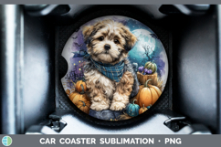 GorgeousDogs 01 Bandana Halloween Car Coaster design.