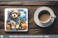 GorgeousDogs 01 Bandana Halloween Square Coaster design.