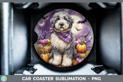 GorgeousDogs 01 Bandana Halloween Car Coaster design.