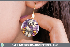 GorgeousDogs 01 Bandana Halloween Round Earrings design.