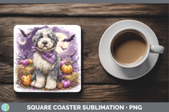 GorgeousDogs 01 Bandana Halloween Square Coaster design.
