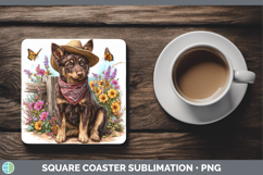 GorgeousDogs 01 Bandana Summer Square Coaster design.