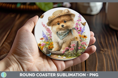 GorgeousDogs 01 Bandana Summer Round Coaster design.
